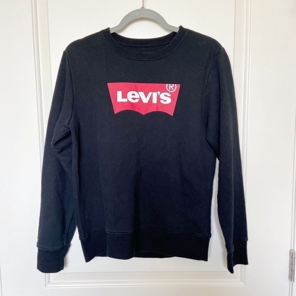 LEVIS • Black Graphic Crewneck Sweatshirt Sz XL